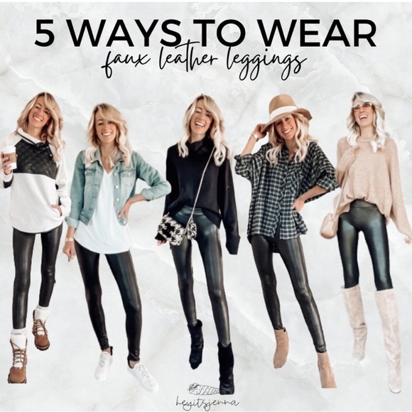 Spanx Faux Leather Leggings Size XL Black - Picture 7 of 10